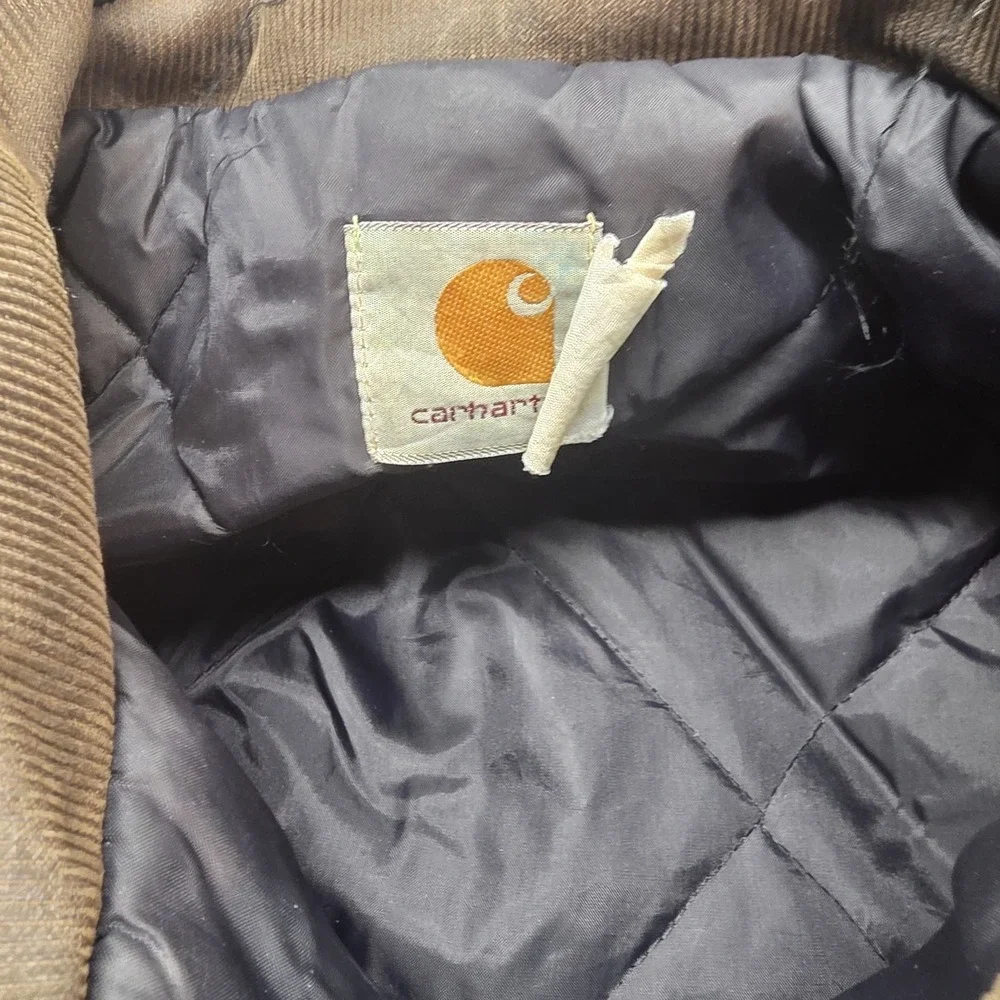 Carhartt Arctic Jacket Men's XXL Black Distressed Duck Canvas Faded Workwear VTG